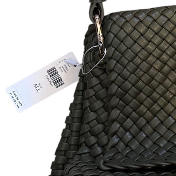 NWT Anthropologie Olive Green Woven Shoulder Bag - Picture 7 of 7
